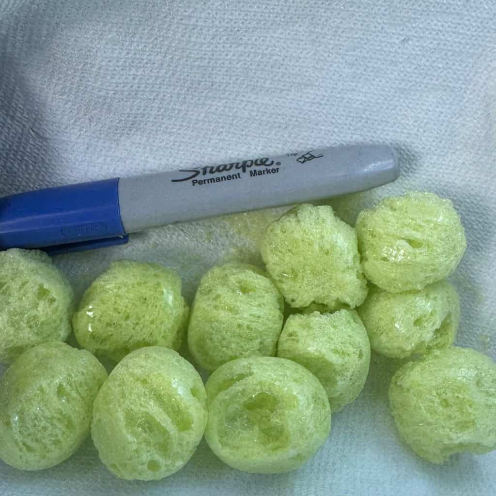 Freeze dried Candy Green Colored Balls